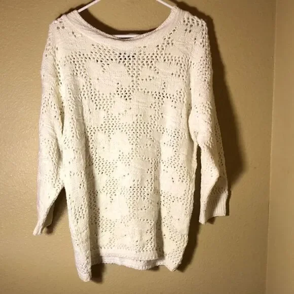 White Hand Knit Sweater - Picture 2 of 12